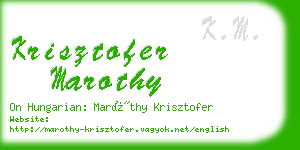 krisztofer marothy business card